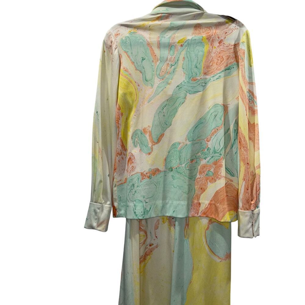 Vintage 1970s Don Louis España Watercolor Maxi Dress Set w/ Jacket - Size US 10 - Picture 2 of 15
